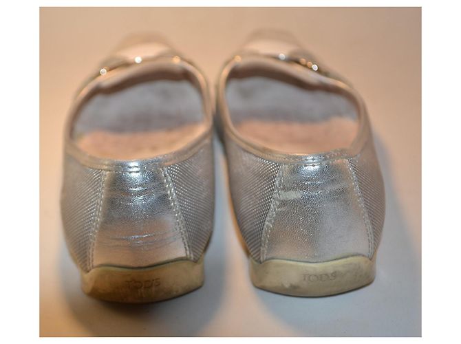 Bailarinas Tod's de piel gris plateado Plata - vista 3