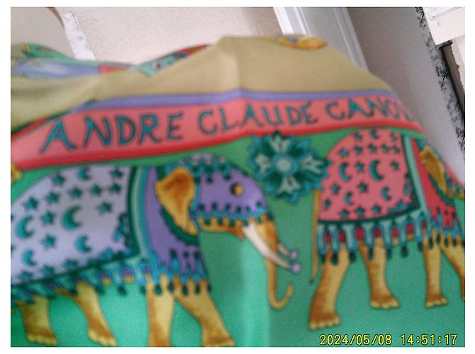 Autre Marque André Claude Canova Seidentuch Elefanten Motiv Mehrfarben - Ansicht 10