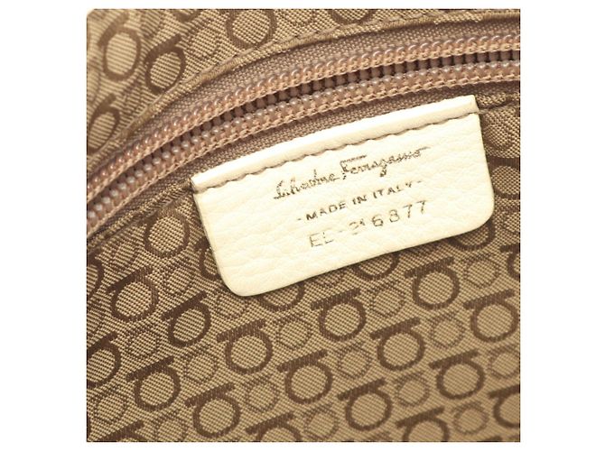 Borsa a Spalla Gancini Salvatore Ferragamo Crudo - vista 4