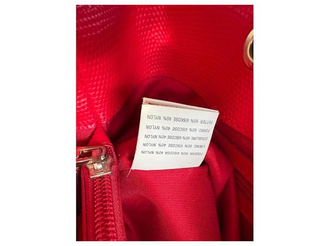 Borsa Tosca Blu in pelle rossa e bambù Rosso - vista 12