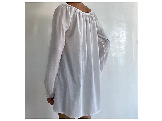 Autre Marque Túnica larga blanca 100% voile de algodón talla 38-40-42 Blanco - vista 12