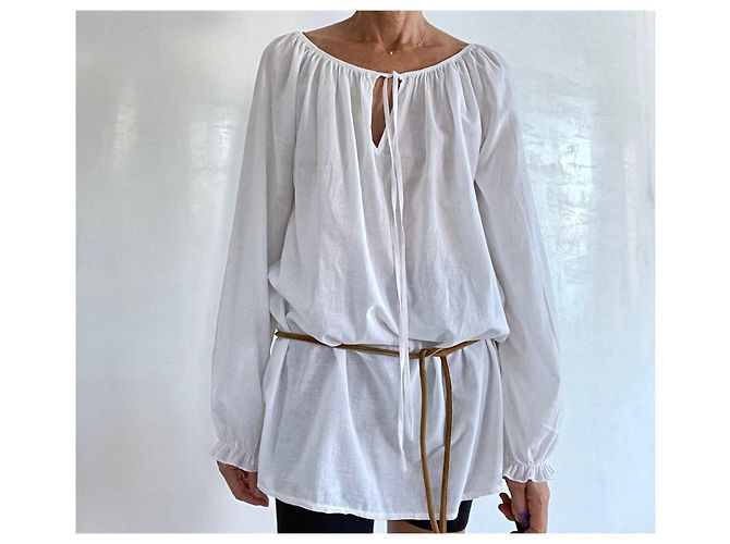 Autre Marque Túnica larga blanca 100% voile de algodón talla 38-40-42 Blanco - vista 13