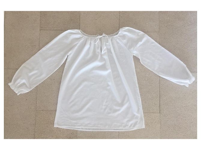 Autre Marque Túnica larga blanca 100% voile de algodón talla 38-40-42 Blanco - vista 3