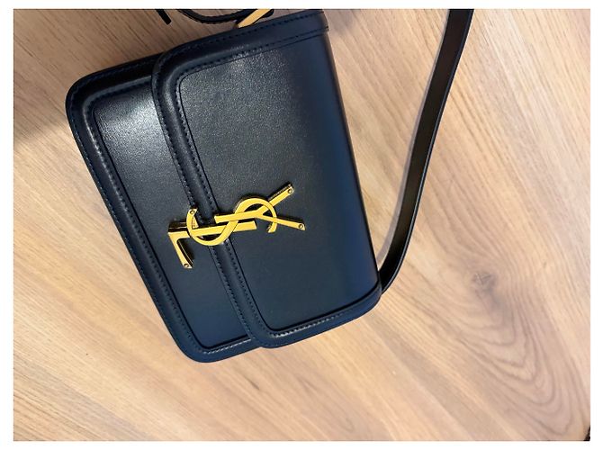 Yves Saint Laurent Borsa Solférino in pelle nera Nero - vista 3
