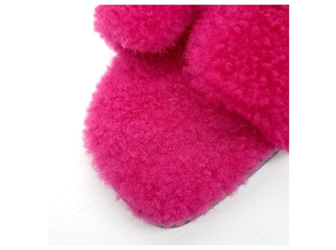 Pantofole Oran in shearling Hermès Rosa - vista 5