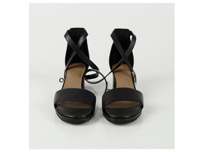 Hermès Manège Riemchensandalen Schwarz - Ansicht 11