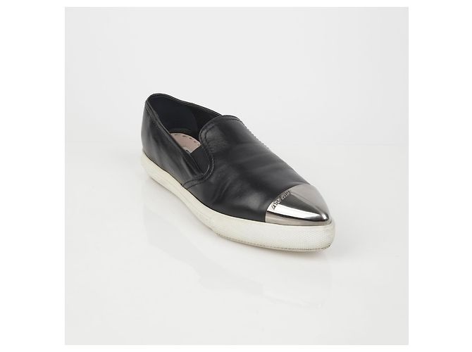 Miu Miu Slip-On Sneakers mit Metallkappe Größe Schwarz - Ansicht 2