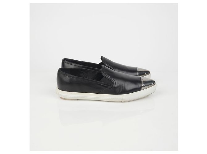 Miu Miu Slip-On Sneakers mit Metallkappe Größe Schwarz - Ansicht 3