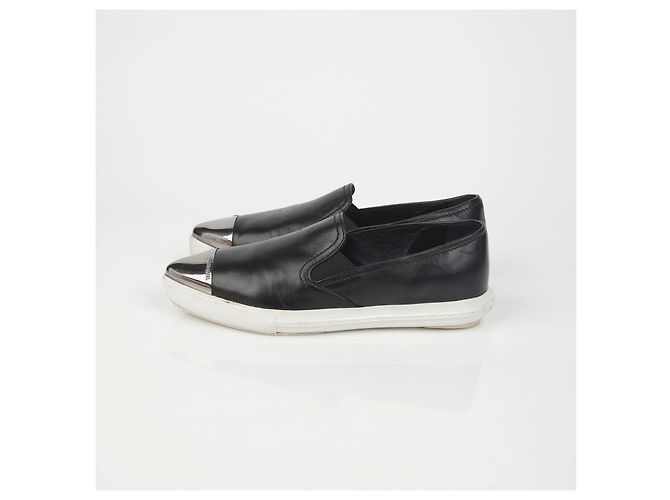 Miu Miu Slip-On Sneakers mit Metallkappe Größe Schwarz - Ansicht 6