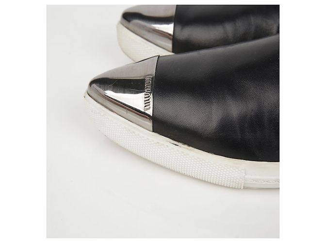 Miu Miu Slip-On Sneakers mit Metallkappe Größe Schwarz - Ansicht 7