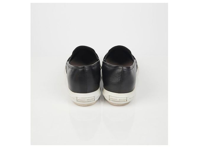 Miu Miu Slip-On Sneakers mit Metallkappe Größe Schwarz - Ansicht 8