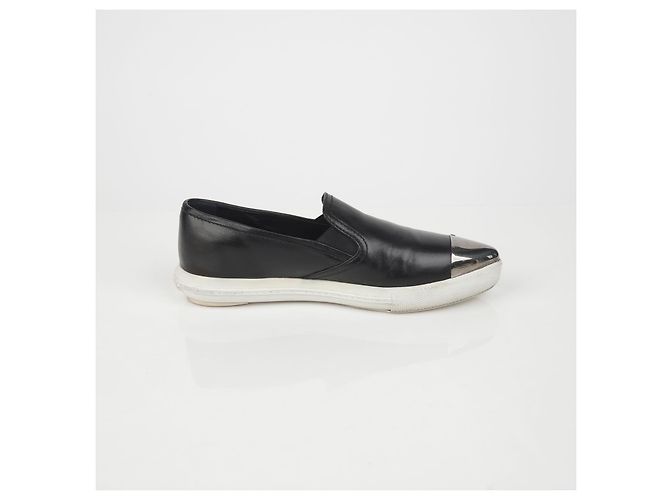 Miu Miu Slip-On Sneakers mit Metallkappe Größe Schwarz - Ansicht 9