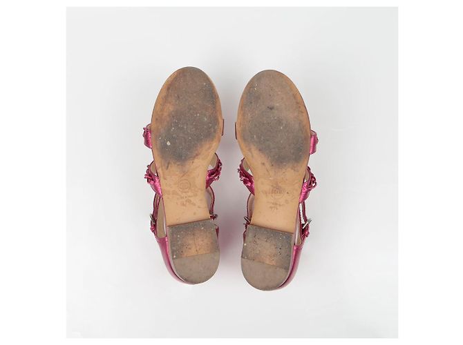 Chanel Sandali Metallici con Catena Taglia Rosa - vista 10