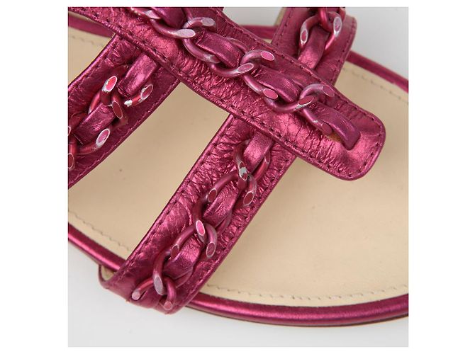 Chanel Sandali Metallici con Catena Taglia Rosa - vista 3