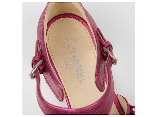 Chanel Sandali Metallici con Catena Taglia Rosa - vista 9