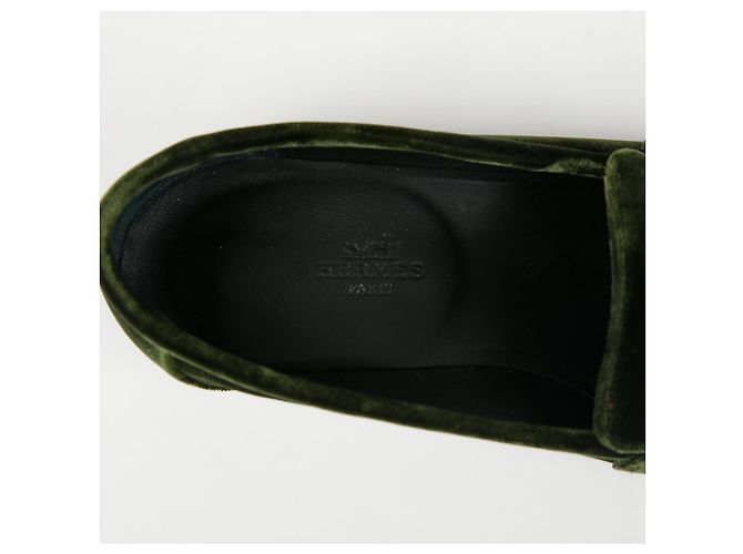 Hermès Mocassino in velluto Parigi Taglia Marrone - vista 12