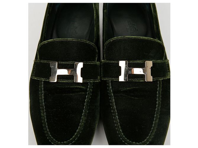 Hermès Mocassino in velluto Parigi Taglia Marrone - vista 5