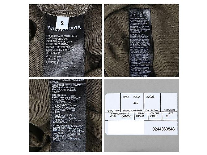 Balenciaga Kurzarm-T-Shirt mit Wave-Logo Grün - Ansicht 8