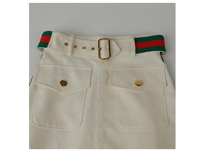 Gucci Falda Cinturón Jacquard Adidas Talla Blanco - vista 3