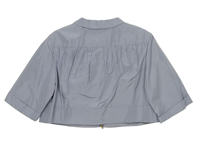 Prada Plissee-Jacke Größe Blau - Ansicht 2