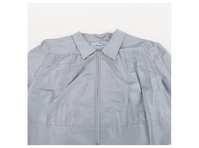Prada Plissee-Jacke Größe Blau - Ansicht 3