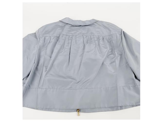 Prada Plissee-Jacke Größe Blau - Ansicht 6