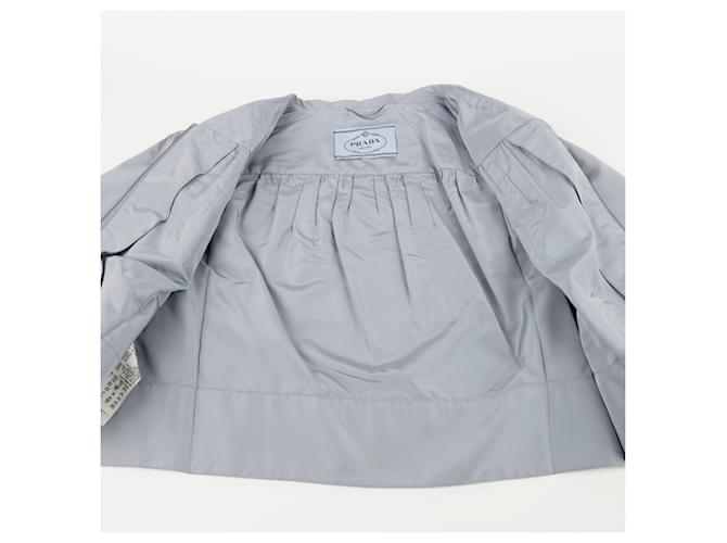 Prada Plissee-Jacke Größe Blau - Ansicht 7