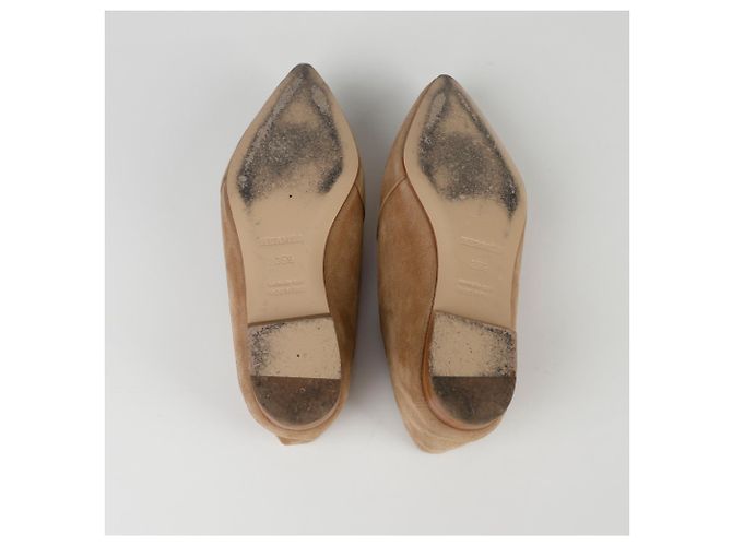 Hermès Scarpe flat babouche ricamate con logo Marrone - vista 8