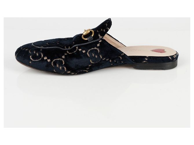 Gucci Mule Horsebit Prinstown Blu - vista 3
