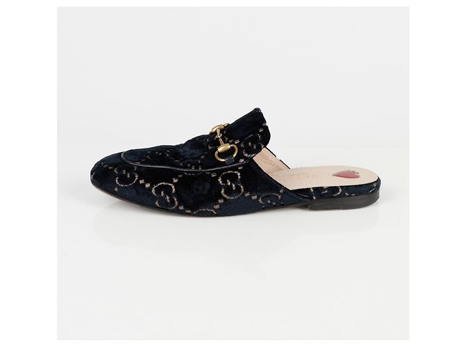 Gucci Mule Horsebit Prinstown Blu - vista 4