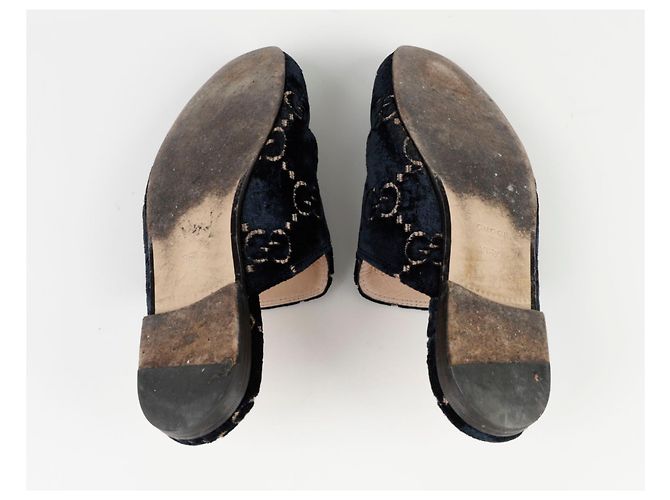 Gucci Mule Horsebit Prinstown Blu - vista 8