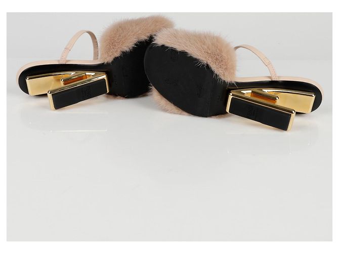 Fendi Erste Hochhackige Sandalen aus Nerz Größe Pink - Ansicht 8