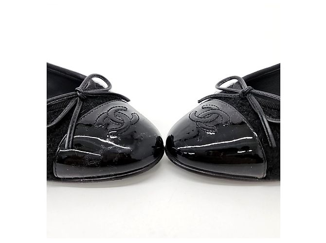 Scarpe flat in tweed Chanel Nero - vista 2