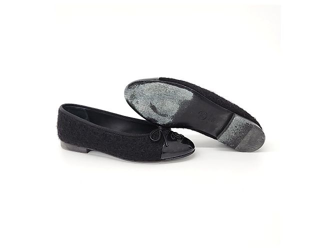 Scarpe flat in tweed Chanel Nero - vista 4