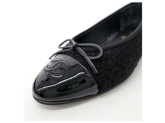 Scarpe flat in tweed Chanel Nero - vista 5