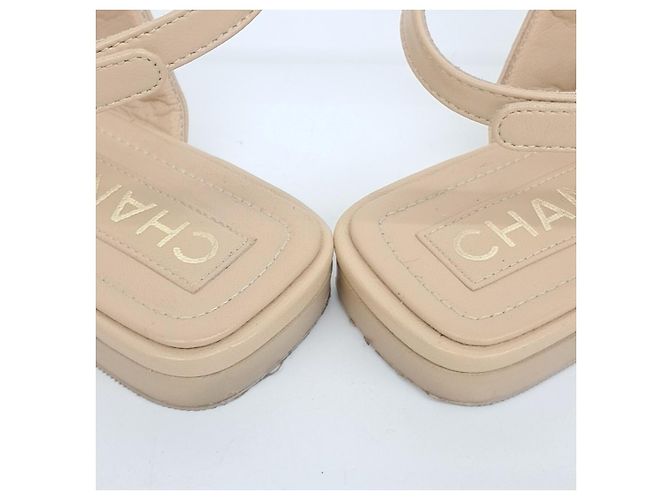 Chanel Slide Sandalen Braun - Ansicht 3