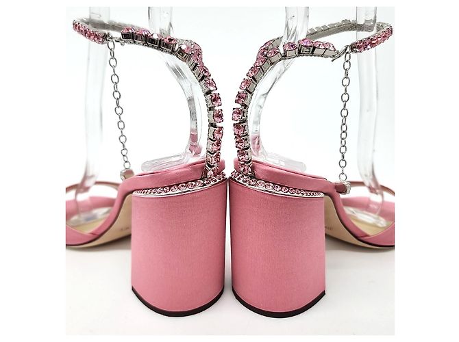 Sandali Jimmy Choo in raso rosa - vista 3