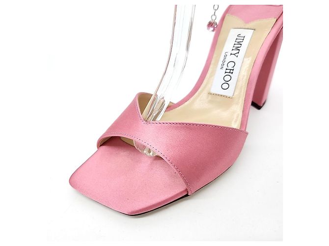 Sandali Jimmy Choo in raso rosa - vista 5