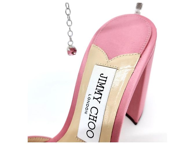 Sandali Jimmy Choo in raso rosa - vista 6