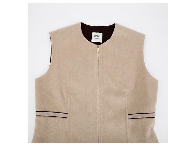 Hermès Cashmere-Reißverschlussweste Größe Braun - Ansicht 3