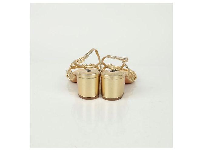 Chanel Sandali con cinturino logo CC Taglia D'oro - vista 5