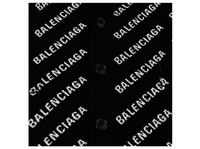 Balenciaga Multi Logo All Over Cardigan Größe Schwarz - Ansicht 5