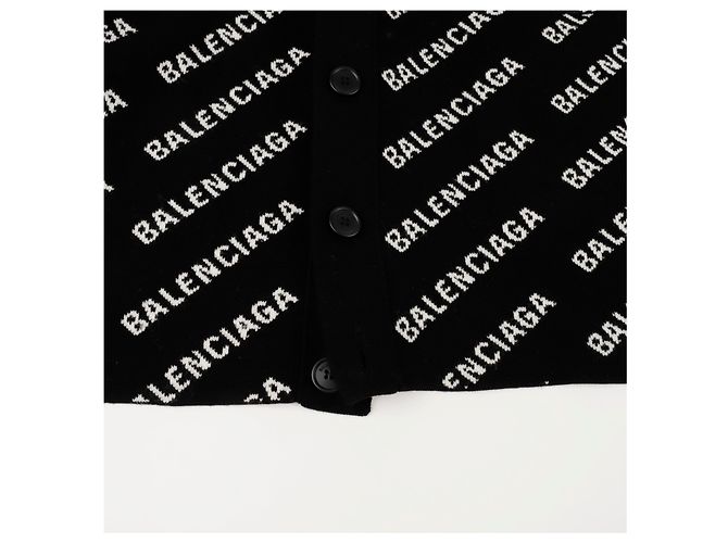 Balenciaga Multi Logo All Over Cardigan Größe Schwarz - Ansicht 7