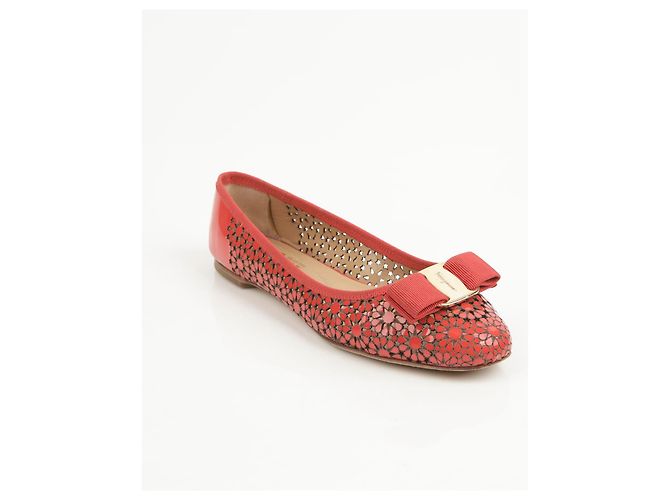 Salvatore Ferragamo Scarpe basse con fiocco Taglia Rosso - vista 2