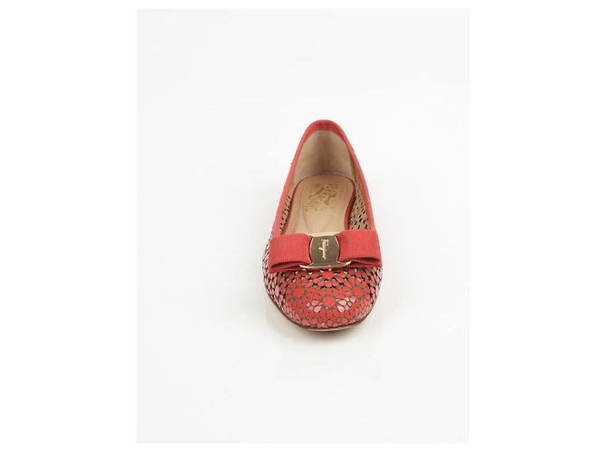 Salvatore Ferragamo Scarpe basse con fiocco Taglia Rosso - vista 4