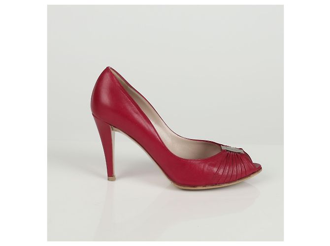 Salvatore Ferragamo Open Toe Pumps Größe Rot - Ansicht 2