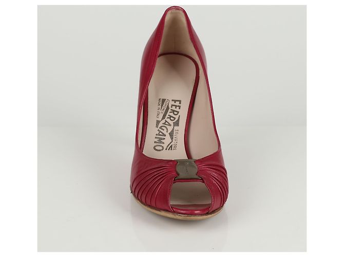 Salvatore Ferragamo Open Toe Pumps Größe Rot - Ansicht 3