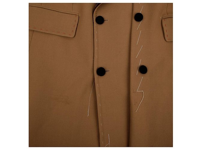 Gucci Asymmetric Stitch Coat Size Brown - view 10