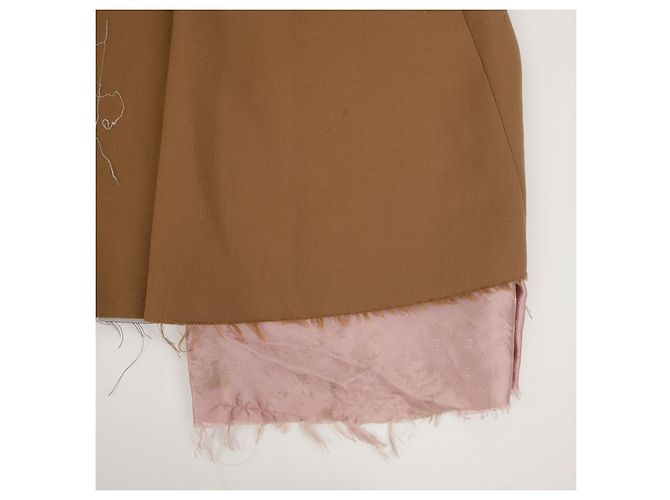 Gucci Asymmetric Stitch Coat Size Brown - view 11