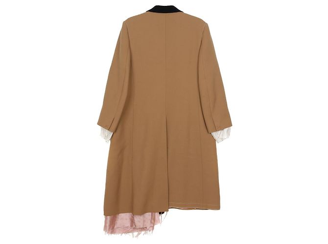 Gucci Asymmetric Stitch Coat Size Brown - view 2